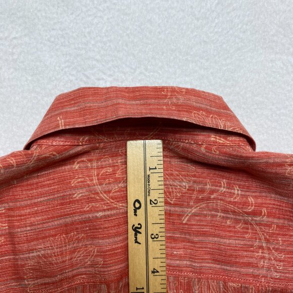 Tommy Bahama Shirt Mens L Orange Short Sleeve Line. Button Up Boracay - Picture 12 of 12